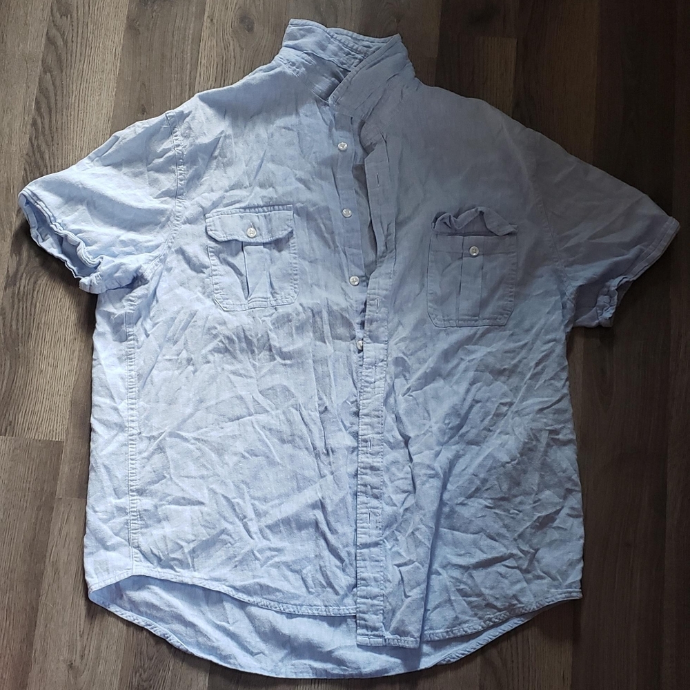 Perry Ellis- XL light blue short sleeve button up.